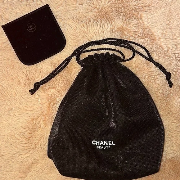 Chanel Black Drawstring Bag and Velvet Compact Slip Case - Picture 1 of 8